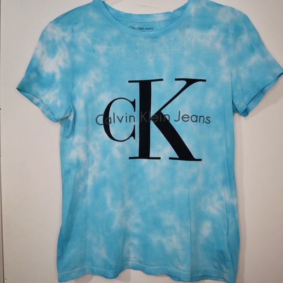 Calvin Klein T-Shirt ~ Blue Tie Dye - Picture 3 of 5